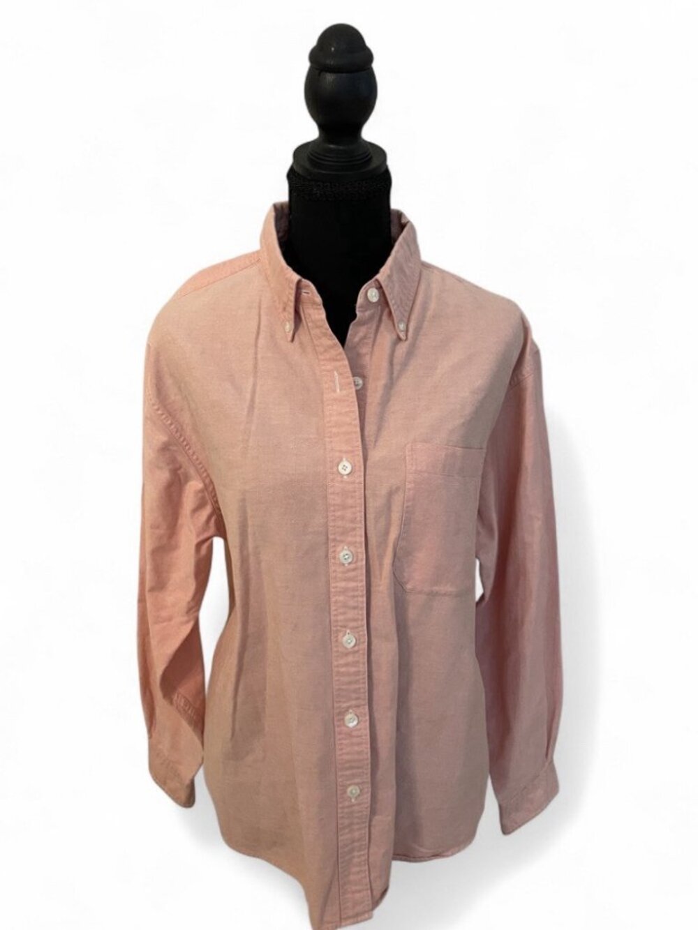 L.L. Bean Cotton Button Down Shirt Coral Oxford Office Coastal Classic Preppy, M